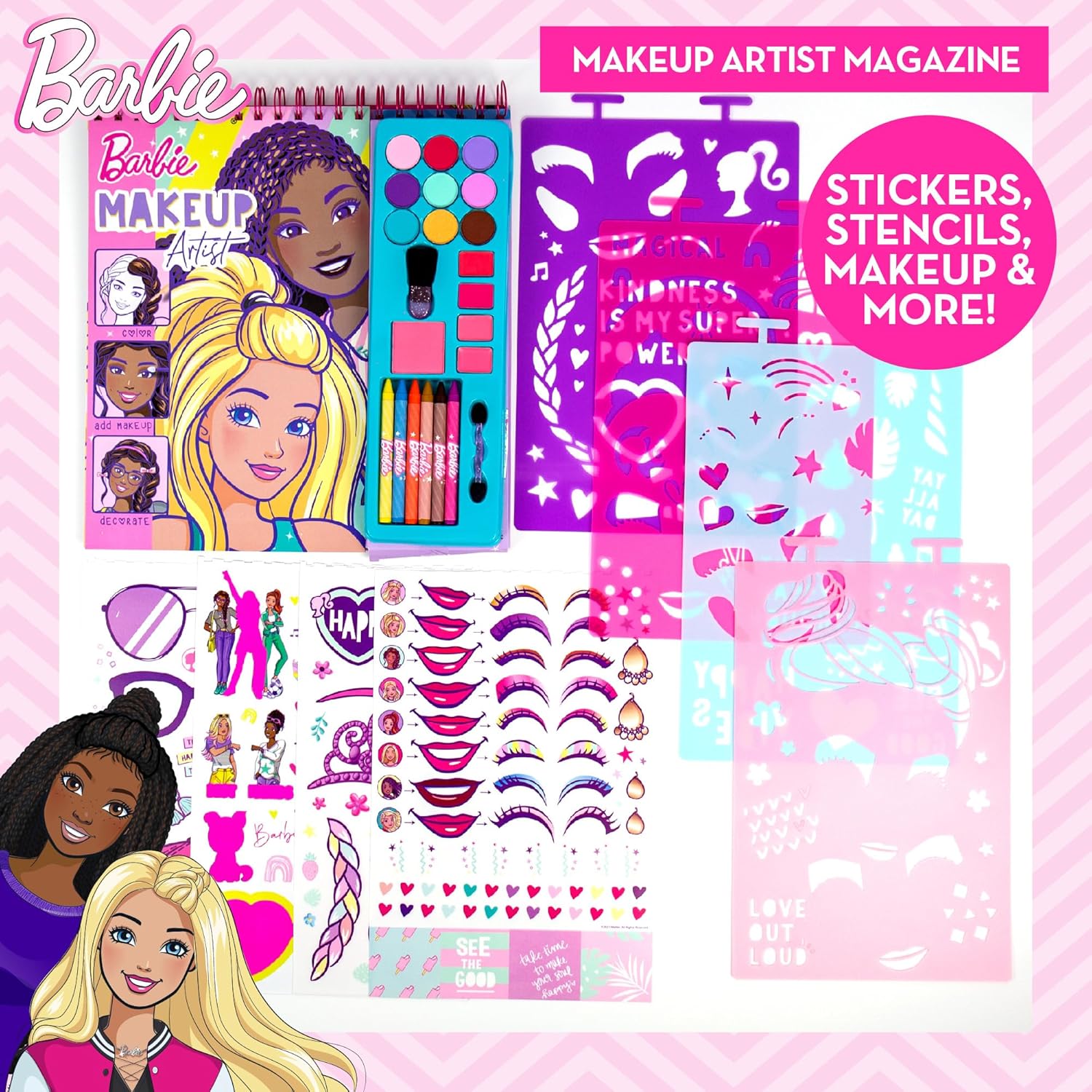 Barbie Style Studio Book – 130+ Stencils, 180+ Stickers & Pretend Makeup Magic! plush toy – Auraplush™