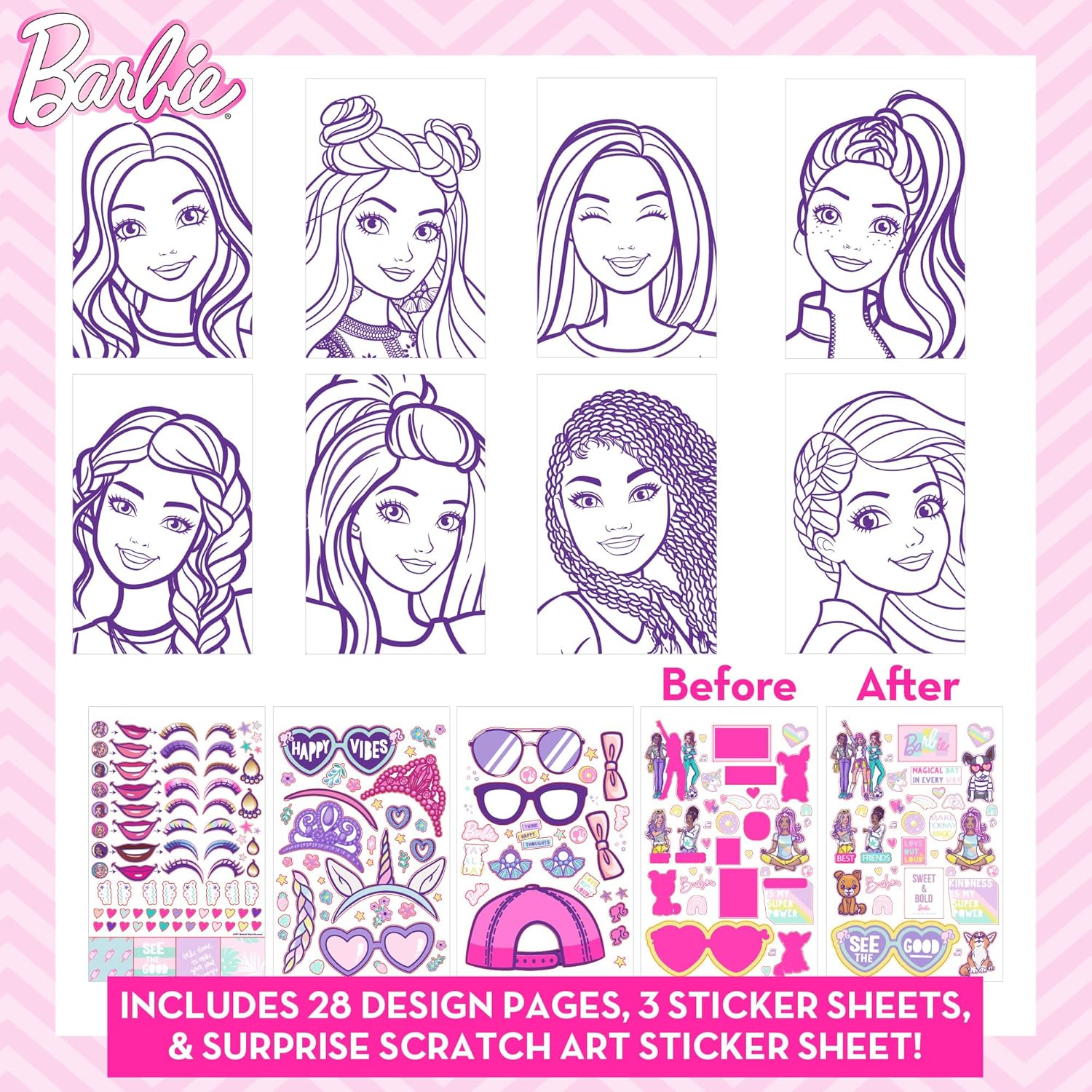 Barbie Style Studio Book – 130+ Stencils, 180+ Stickers & Pretend Makeup Magic! plush toy – Auraplush™