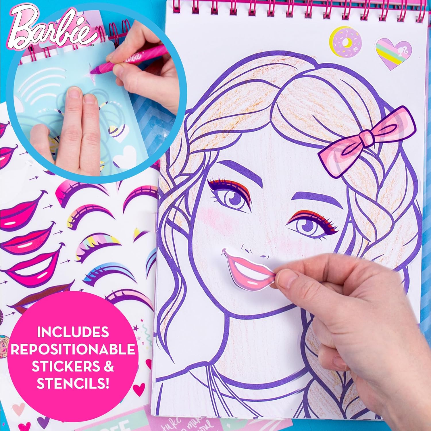 Barbie Style Studio Book – 130+ Stencils, 180+ Stickers & Pretend Makeup Magic! plush toy – Auraplush™