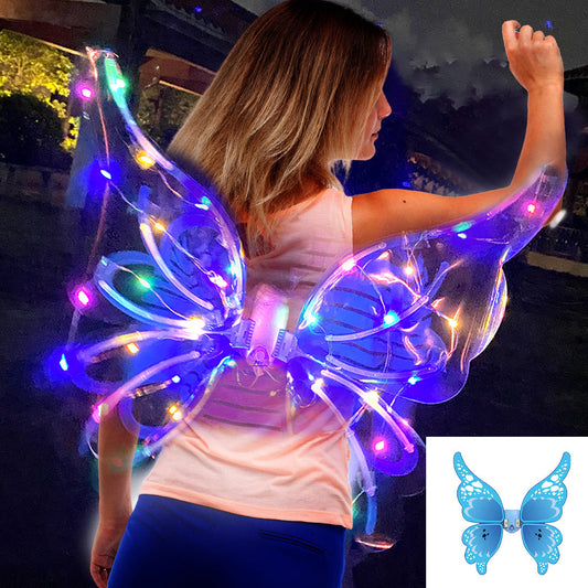 ShimmerFly Light-Up Butterfly Wings – Rechargeable LED Color-Changing Wings with Music & Motion for Kids & Adults, Festival & Costume Wear