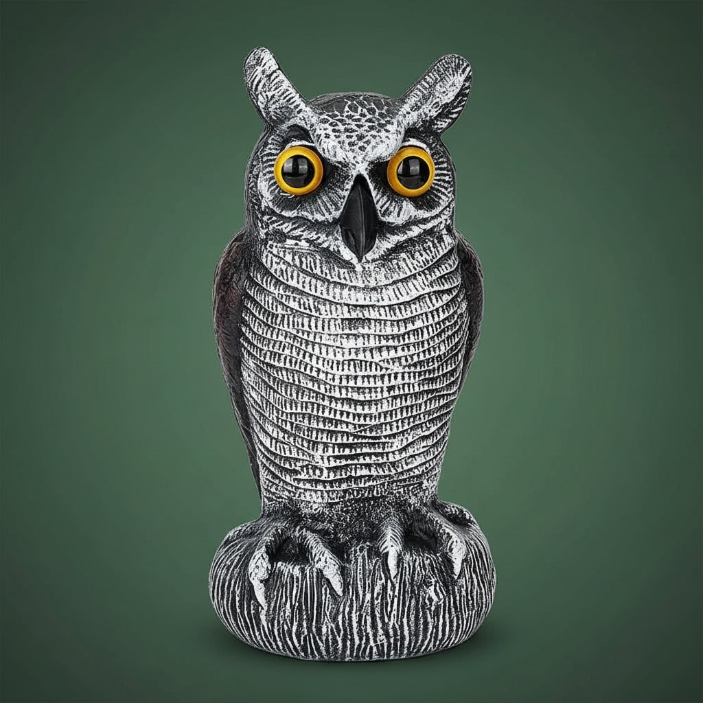 Halloween Owl Decoy Statue with Bird Deterrent Scarecrow Design Outdoor