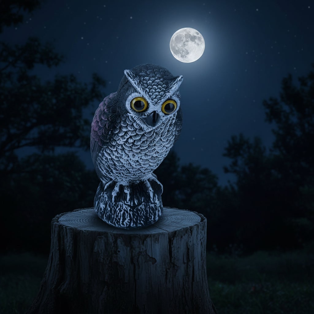 Halloween Owl Decoy Statue with Bird Deterrent Scarecrow Design Outdoor