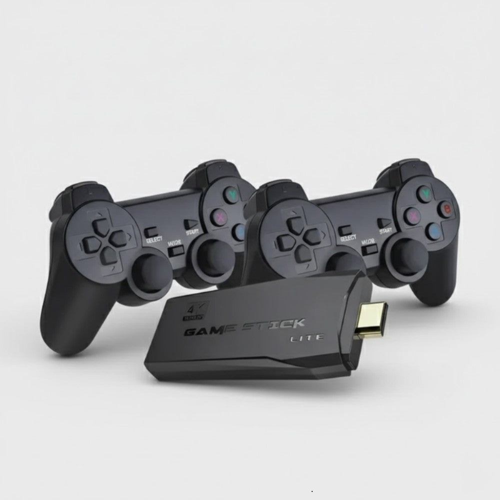 4K Retro Video Game Console Stick Dual Wireless Controllers Set