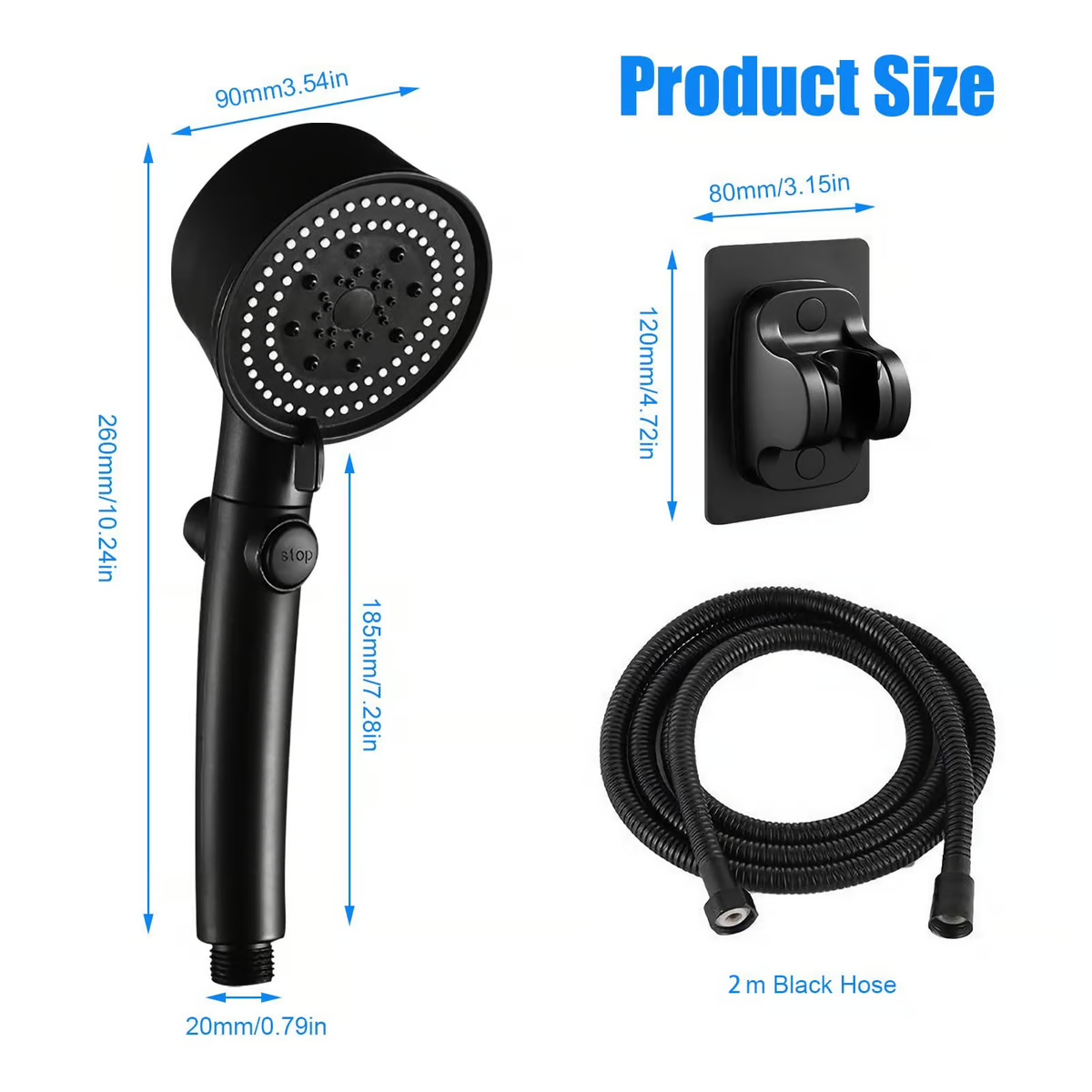 High Pressure Shower Head – 5 Settings & Easy Installation