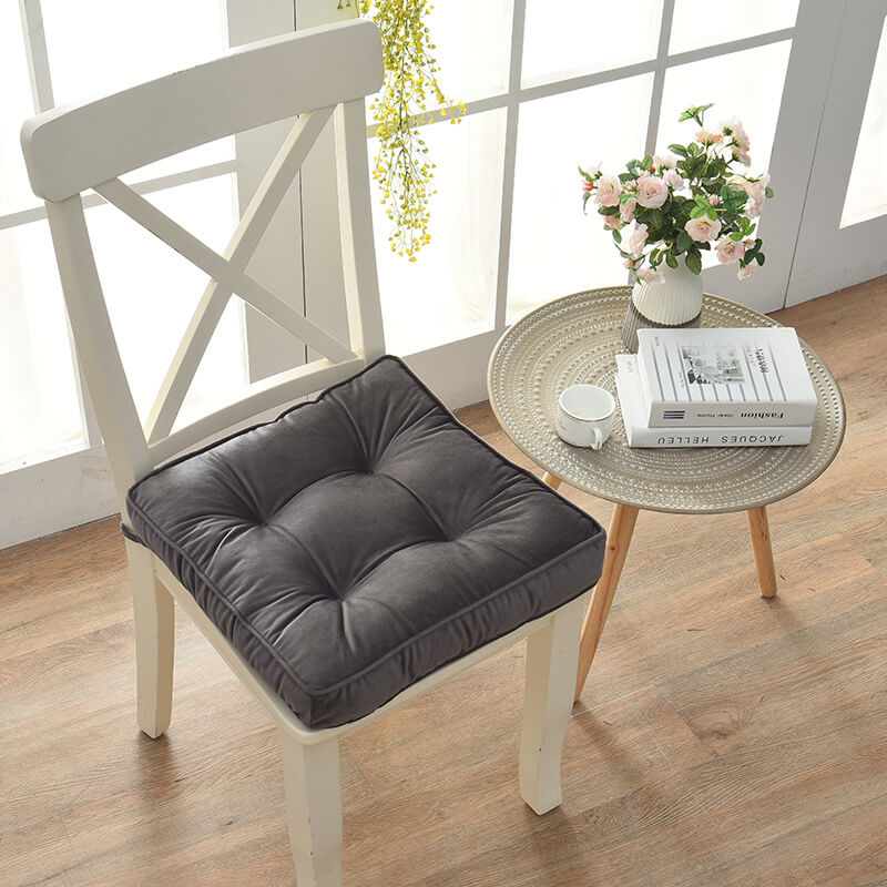 Square Velvet Seat Pads with Ties