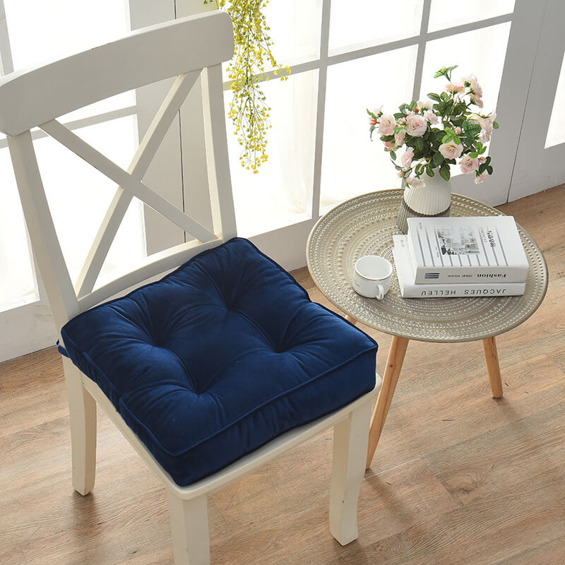 Square Velvet Seat Pads with Ties