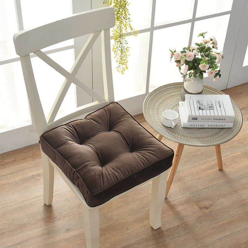 Square Velvet Seat Pads with Ties