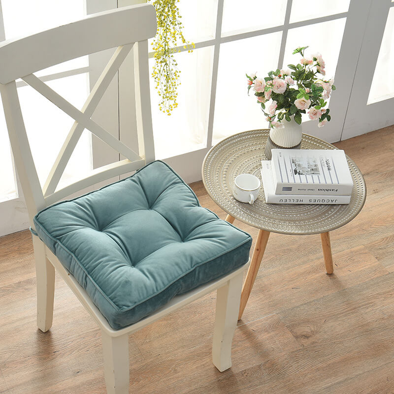 Square Velvet Seat Pads with Ties