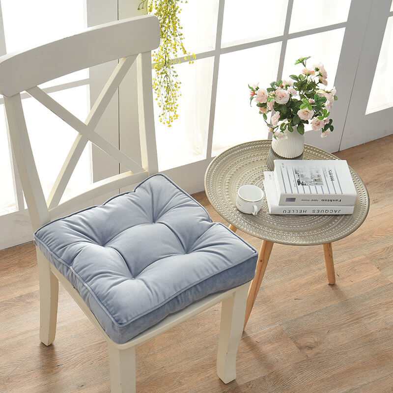 Square Velvet Seat Pads with Ties
