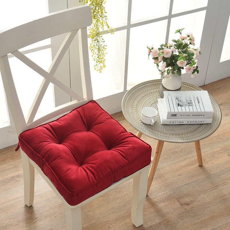 Square Velvet Seat Pads with Ties