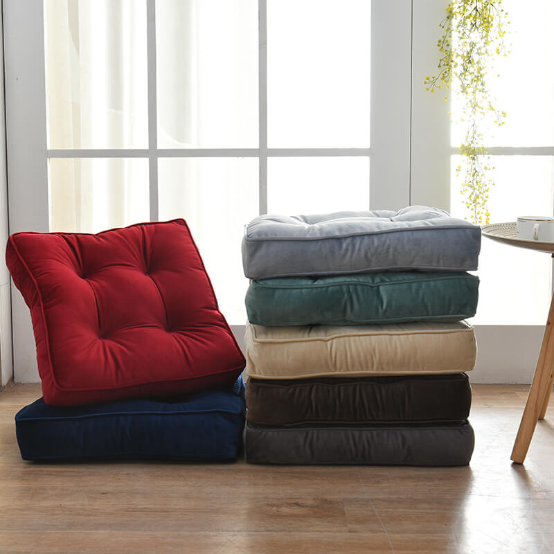 Square Velvet Seat Pads with Ties