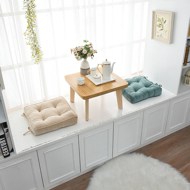 Square Velvet Seat Pads with Ties