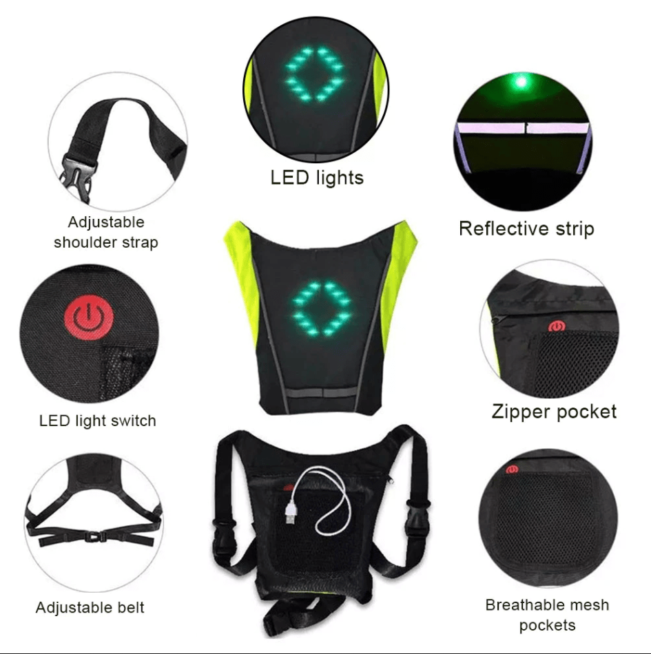 Wireless Cycling Signal Light Vest