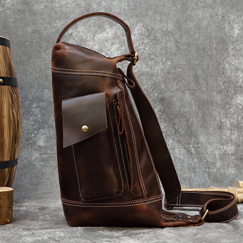 Crazy Horse Leather Unique Backpack