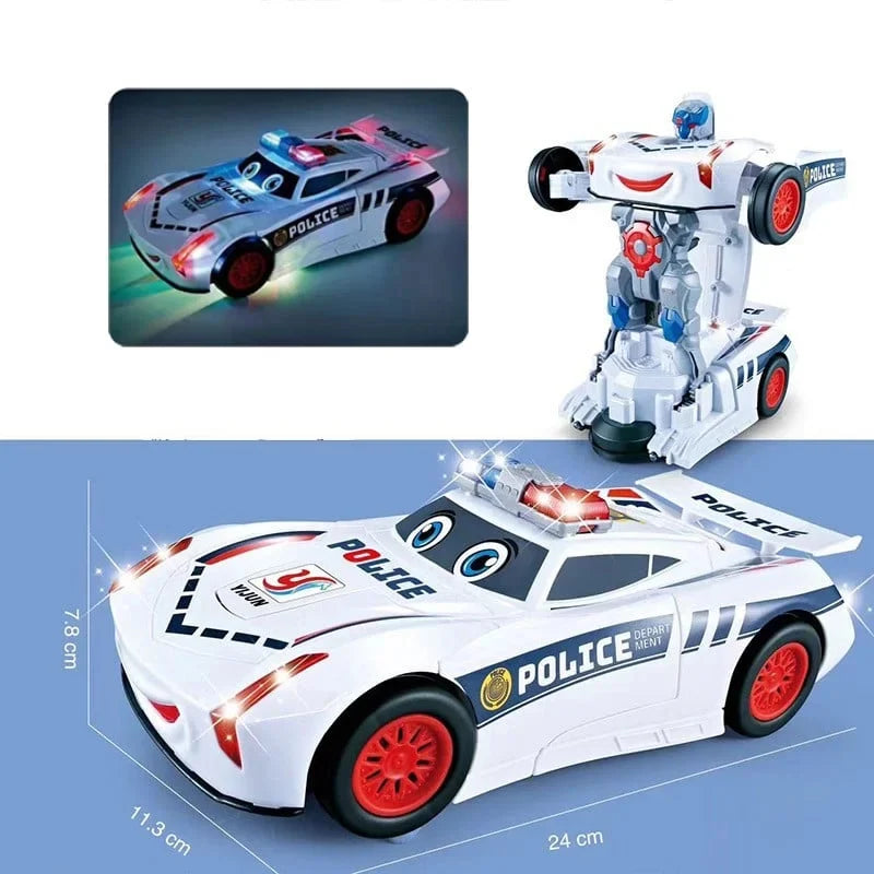 Electric Universal Transforming Police Car Toy