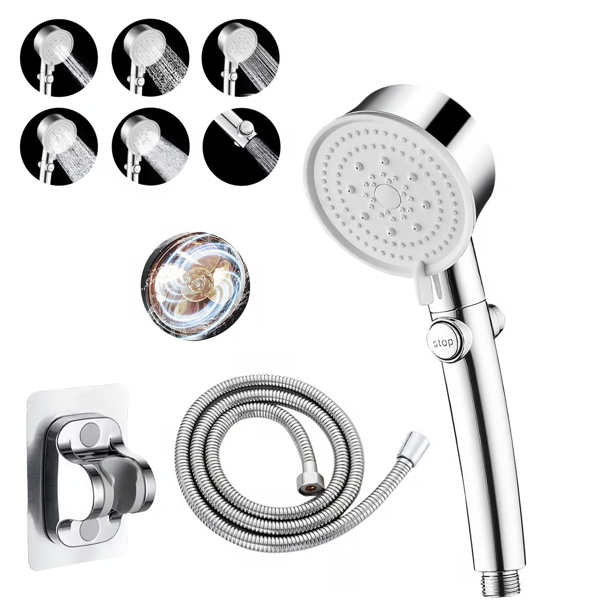 High Pressure Shower Head – 5 Settings & Easy Installation