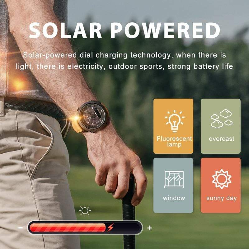 Digital Solar Powered Outdoor Compass Watch