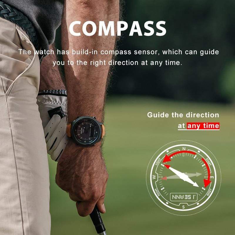 Digital Solar Powered Outdoor Compass Watch