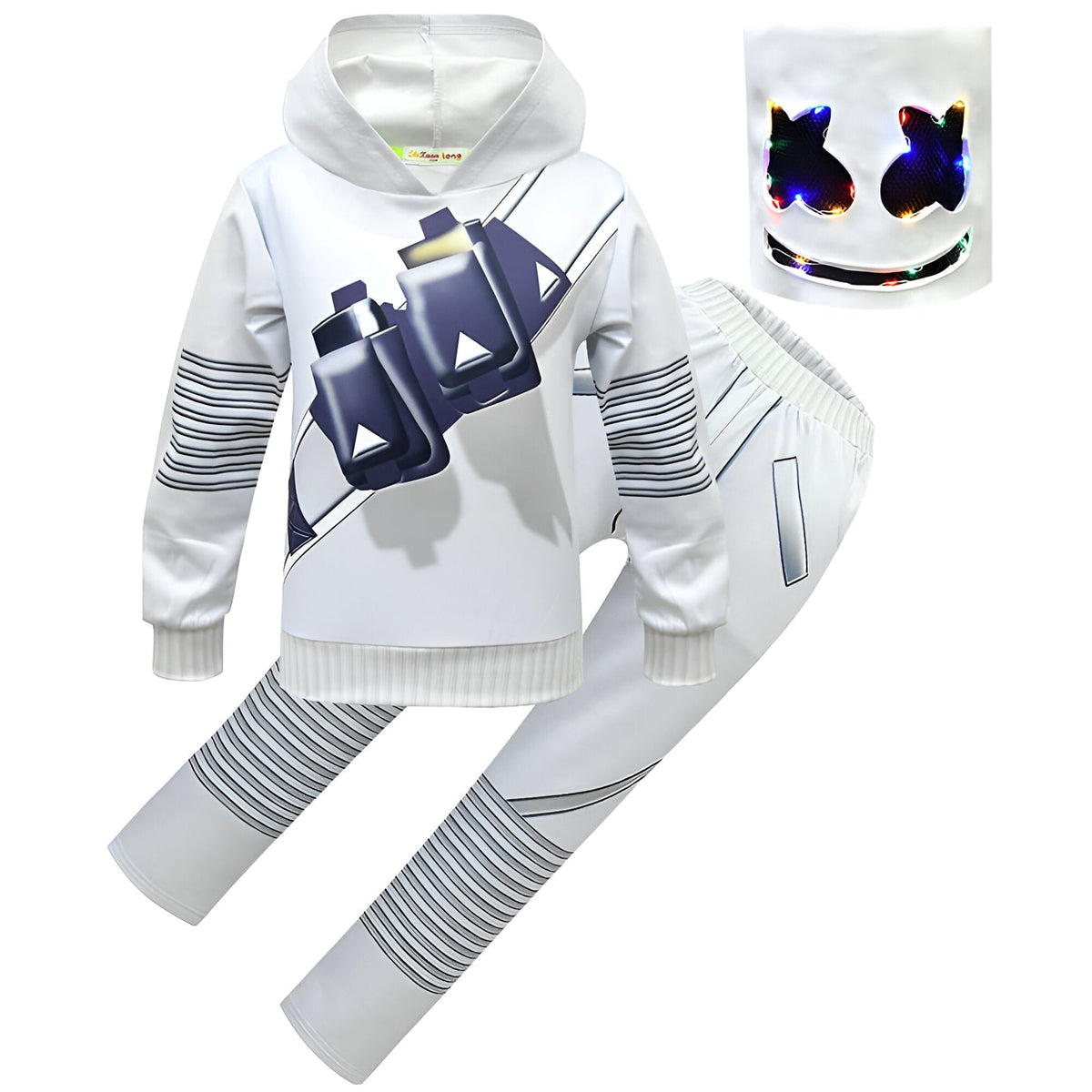 Dj Costume with LED Mask and Light-Up Chest Graphic for Kids''' Disc Jockey
