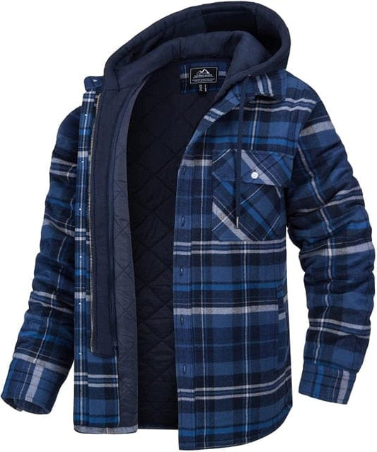 Quilted Lined Flannel Shirt Jacket