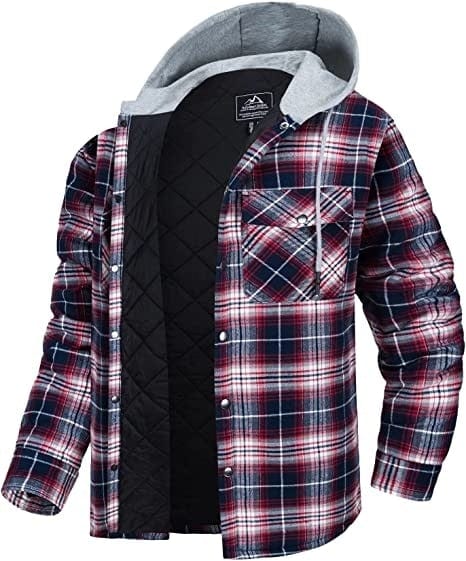 Long Sleeve Quilted Lined Plaid Coat