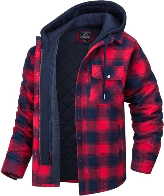 Quilted Lined Flannel Shirt Jacket