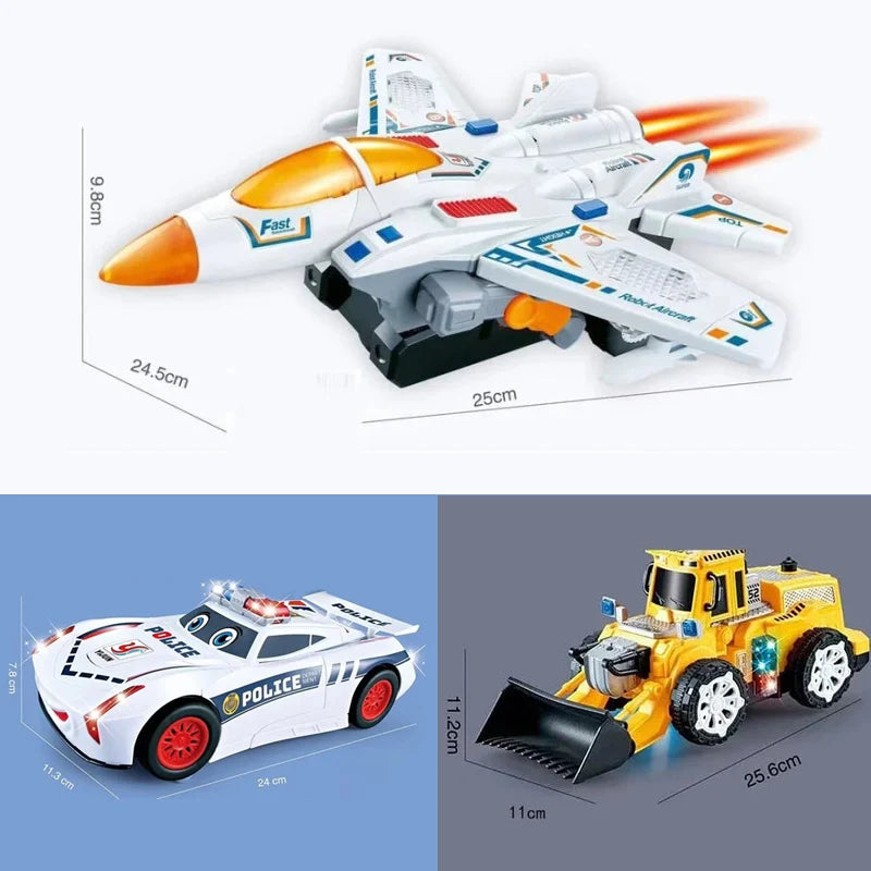 Electric Universal Transforming Police Car Toy