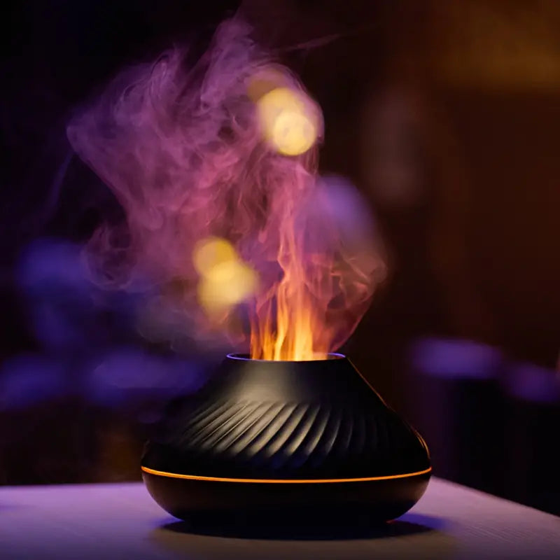 Luxury Ultrasonic Aroma Diffuser with Calming Flame Light and 130ml Capacity