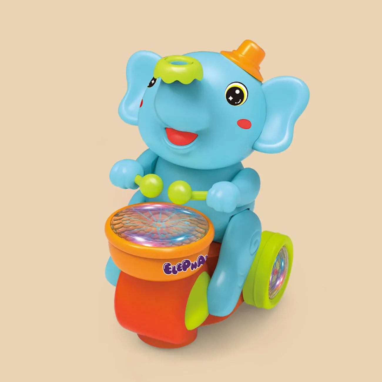 Musical walking elephant Drummer Toy
