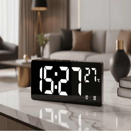 ECHOSYNC – Voice Control Digital Alarm Clock with Dual Alarms