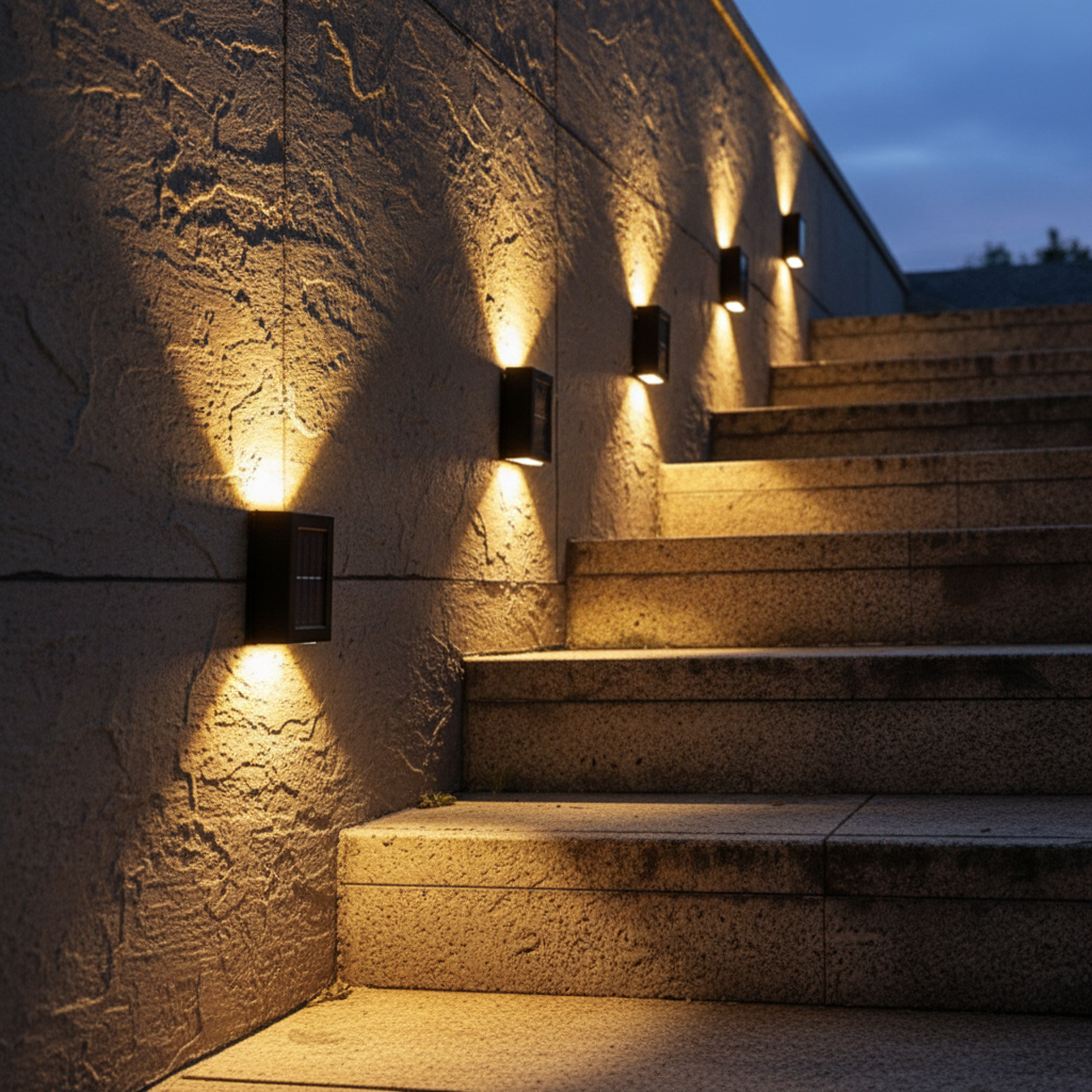 EcoBeam Solar LED Wall Lamps – Wireless IP65 Outdoor Lighting with Warm & White Light Options