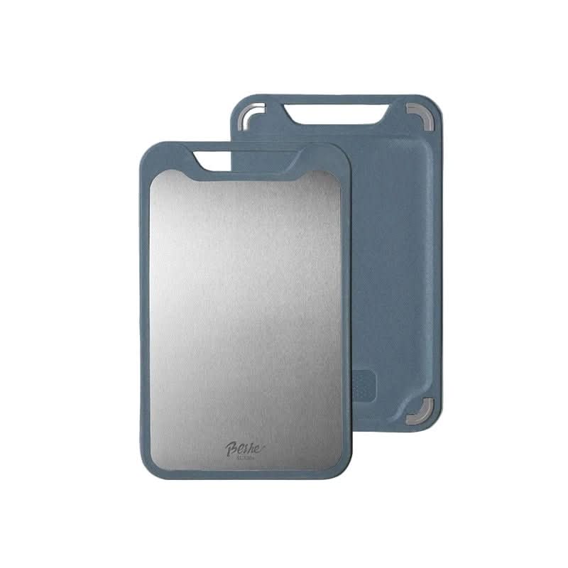 EdgeCraft – Double-Sided Stainless Steel Cutting Board with Non-Stick Surface & Juice Groove