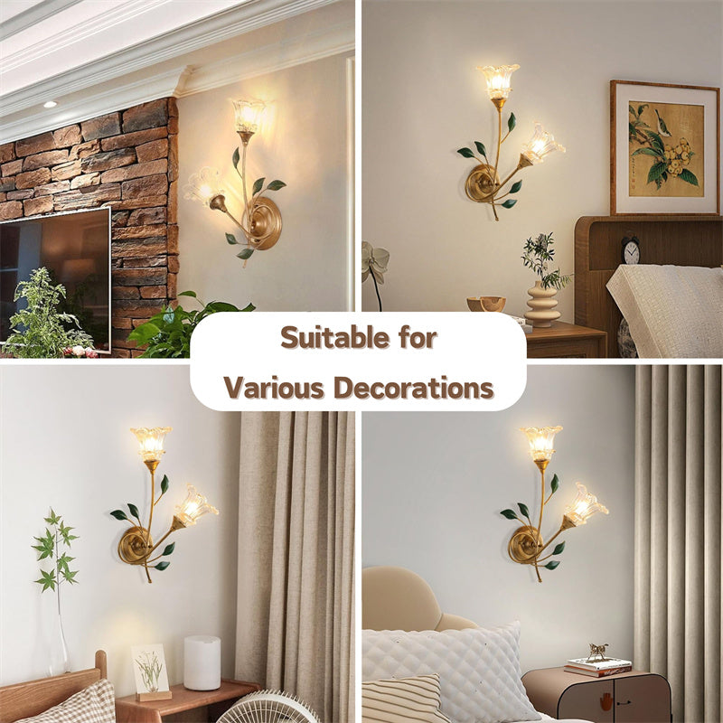 Flower Shape Glass Wall Sconce