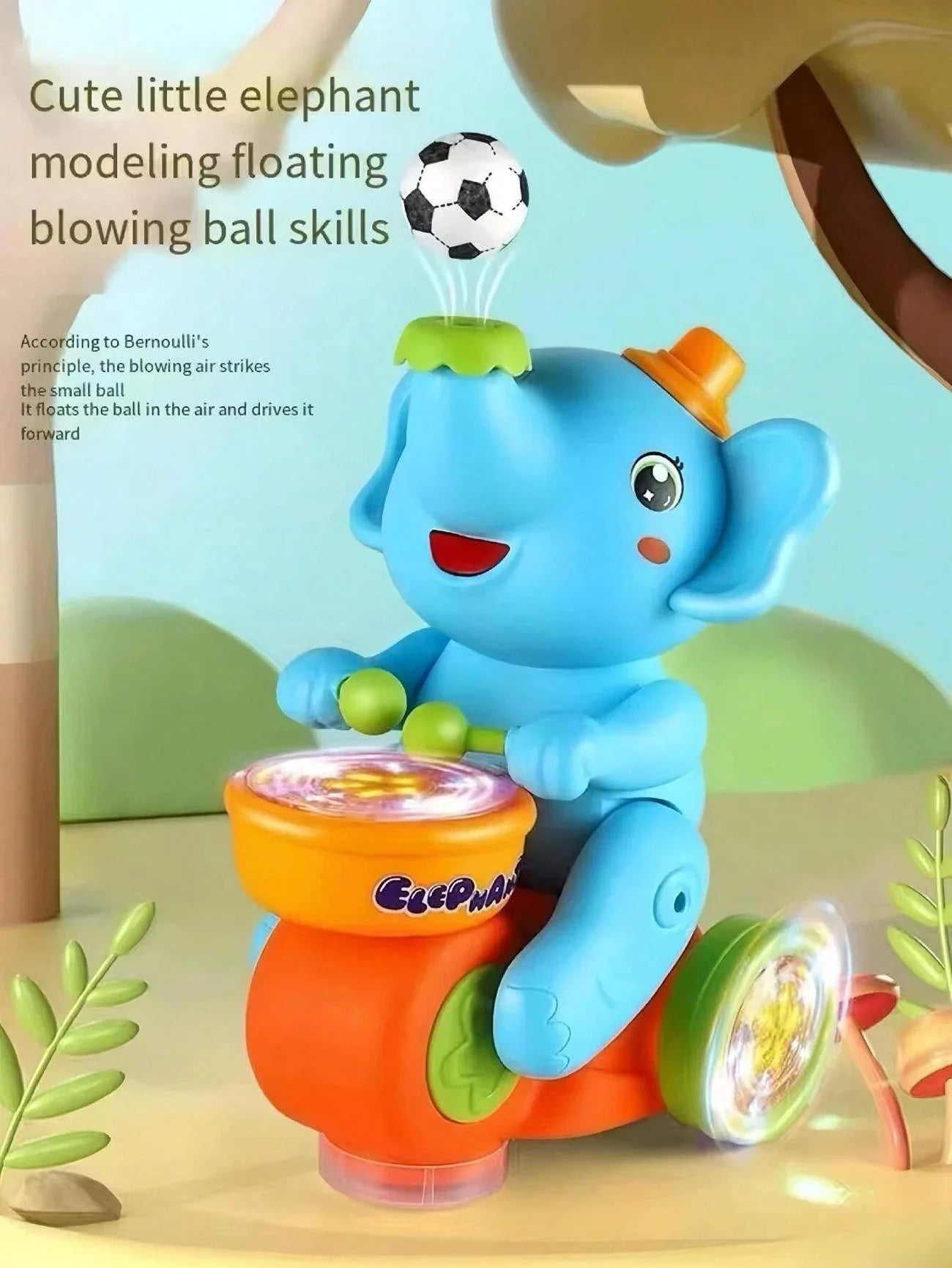 Musical walking elephant Drummer Toy