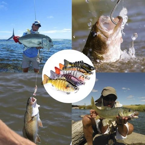 Bionic Swimming Fishing Lure – Realistic Multi-Jointed Artificial Bait with 3D Eyes & Treble Hooks for Freshwater & Saltwater