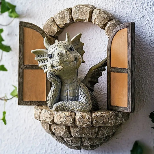 FAIRYLANE - Resin Dragon Sculpture for Magical Garden Decor