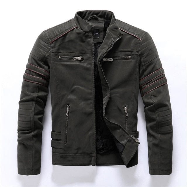 Inner Fleece PU Faux Leather Jacket