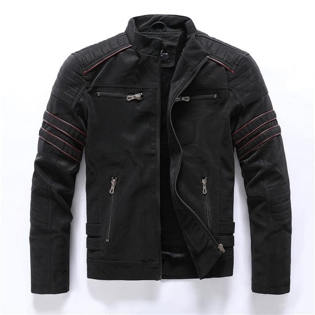 Inner Fleece PU Faux Leather Jacket