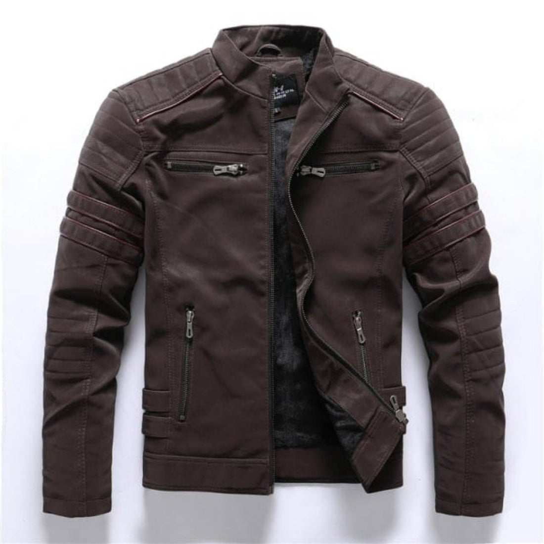 Inner Fleece PU Faux Leather Jacket