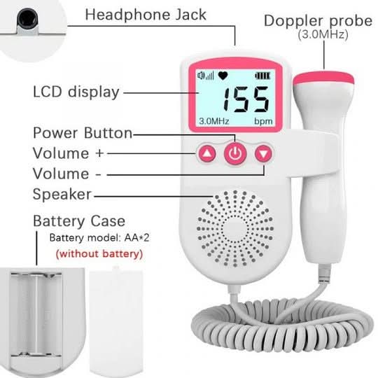 LifeRhythm – Compact LCD Fetal Heart Monitor for Pregnancy Monitoring