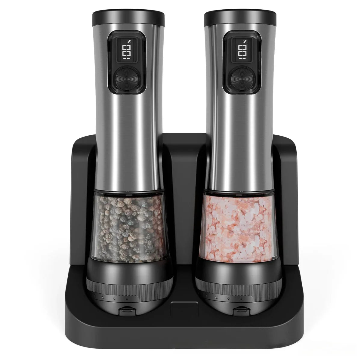 FINECOARSE – Rechargeable Electric Salt and Pepper Grinder Set with Adjustable Coarseness