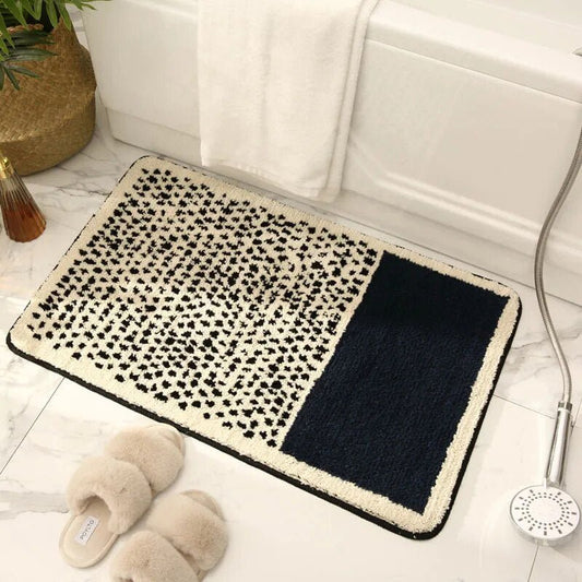 FORMELLE – Handmade Abstract Bath Mat with Secure Non-Slip Backing