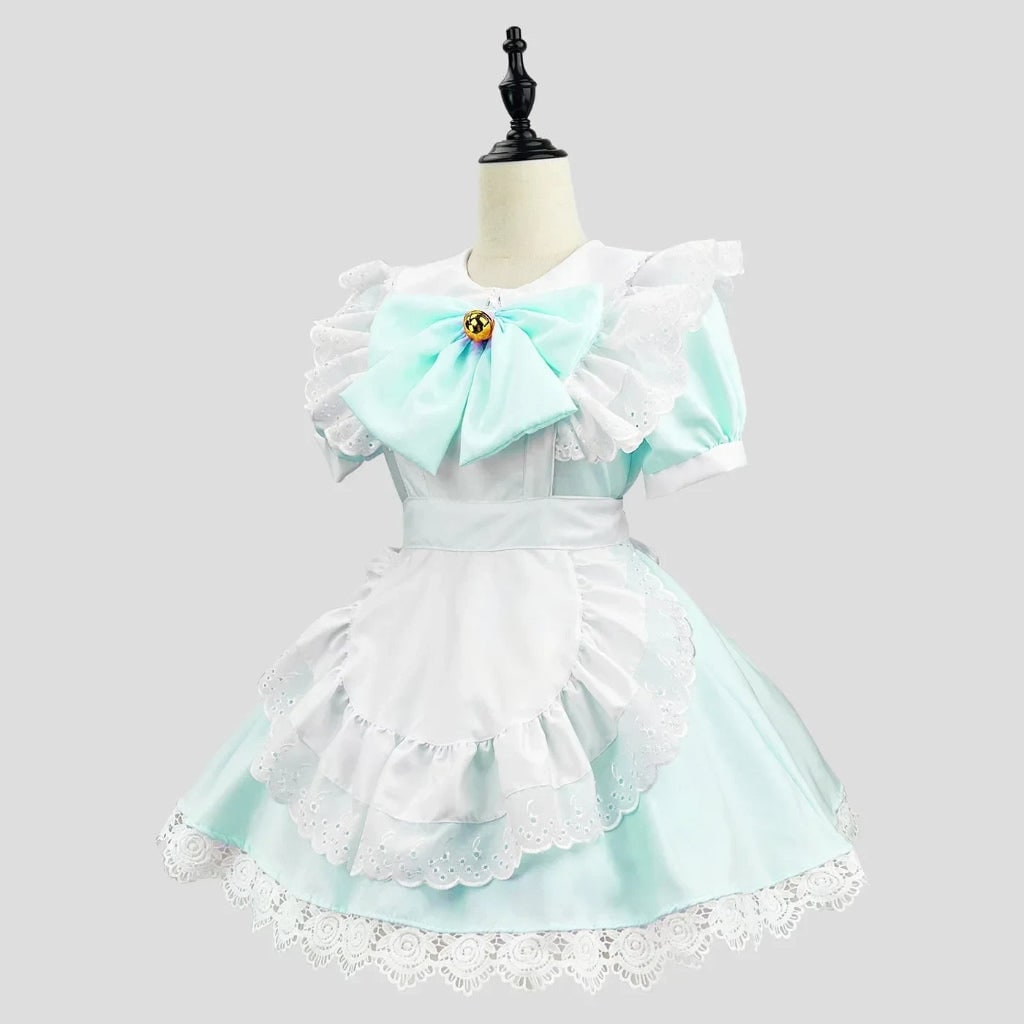 French Maid Costume with Ruffled Apron for Halloween