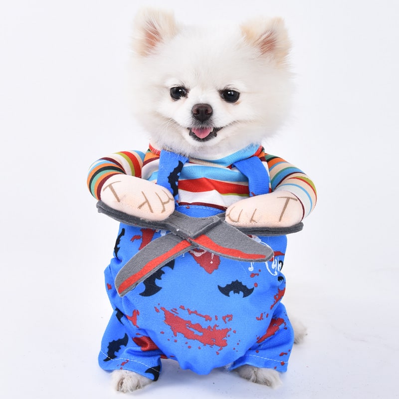 Funny Dog Costume with Novelty Holiday Designs and Adjustable Closures Halloween