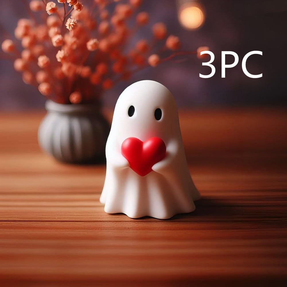 Ghost Figurine Statue Resin Decor with Matte Finish for Halloween Home Shelf Decorations