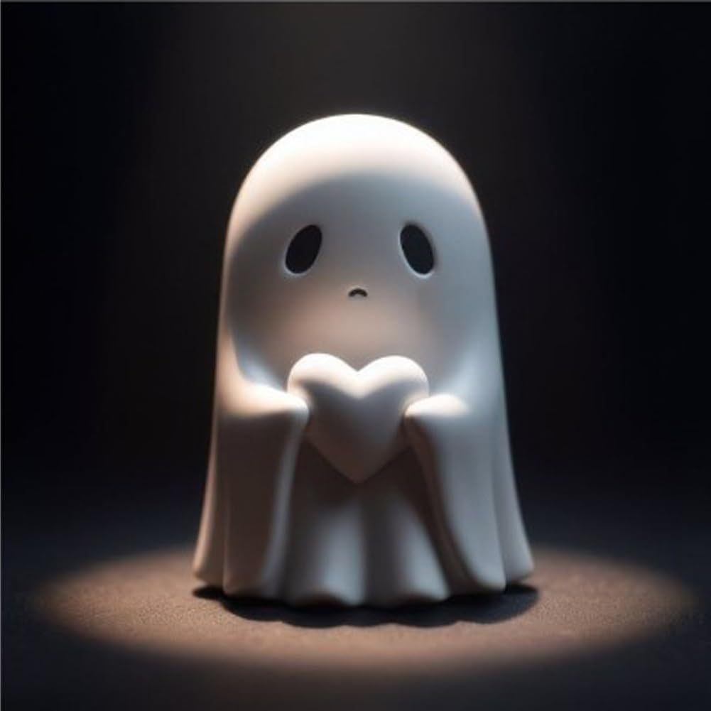 Ghost Figurine Statue Resin Decor with Matte Finish for Halloween Home Shelf Decorations