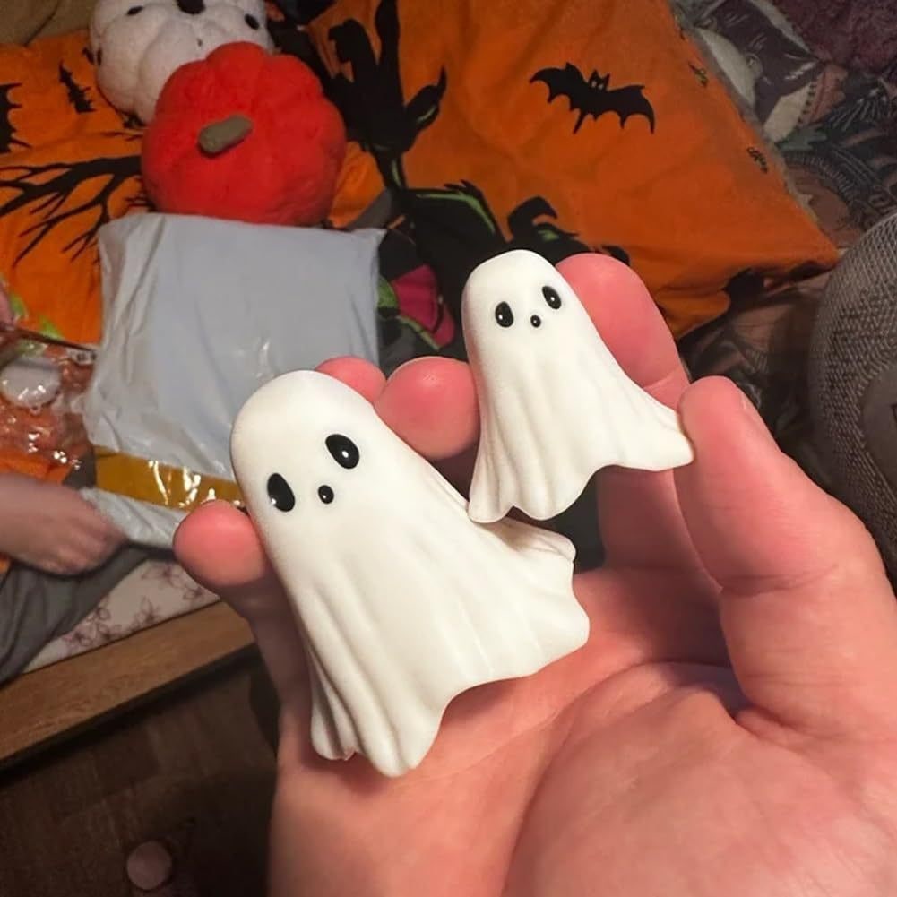 Ghost Figurine Statue Resin Decor with Matte Finish for Halloween Home Shelf Decorations