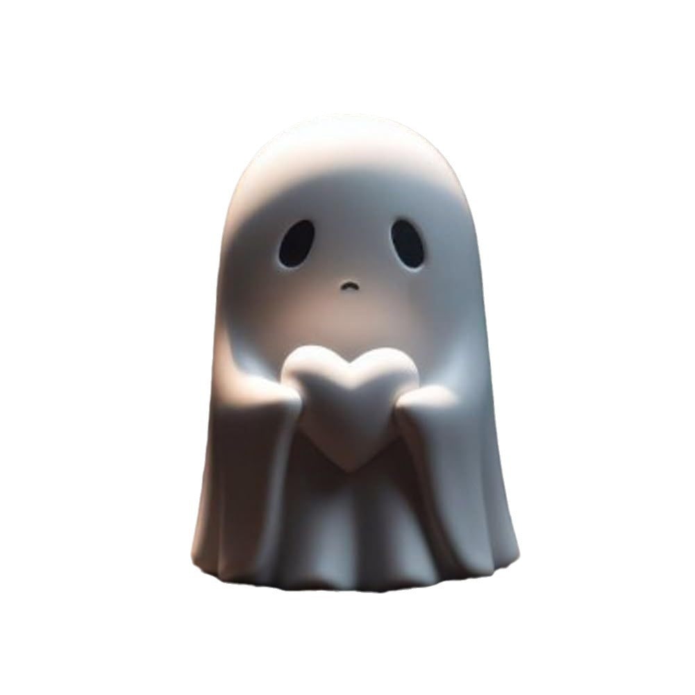 Ghost Figurine Statue Resin Decor with Matte Finish for Halloween Home Shelf Decorations
