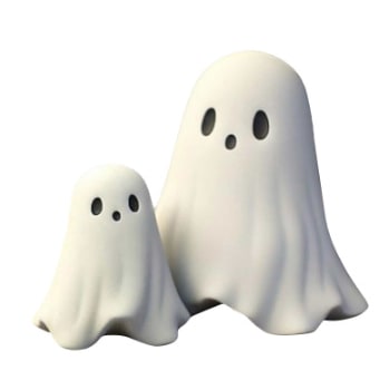 Ghost Figurine Statue Resin Decor with Matte Finish for Halloween Home Shelf Decorations