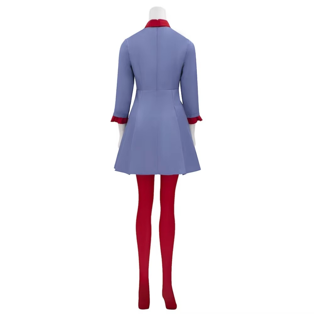 Girls' Halloween Anime Cosplay Costume Dress and Suit Set with Red Bow Tie and Collar for Party